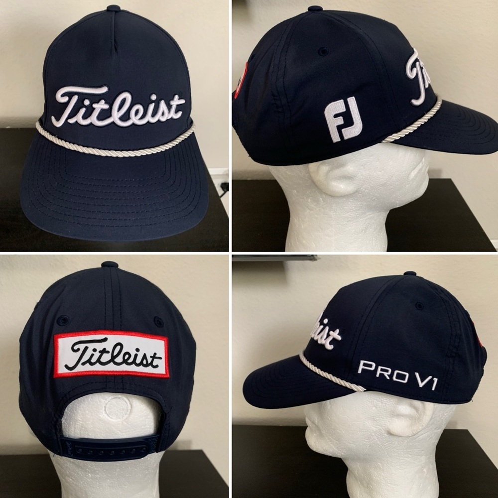 Titleist Tour Rope Navy Blue/White Adjustable Snapback Hat ~ NWOT - Picture 6 of 6